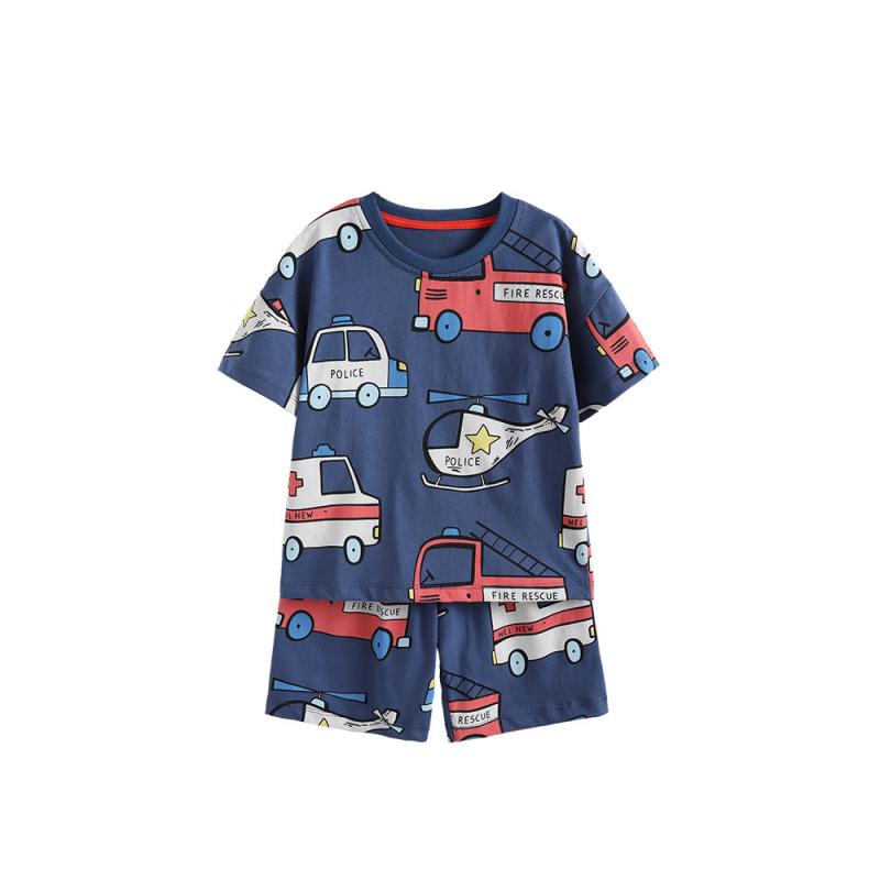 

New Summer Clothing For Boys Stylish Two-Piece Set For Young Boys With Round Neck And Short Sleeves 100cm темно-синий