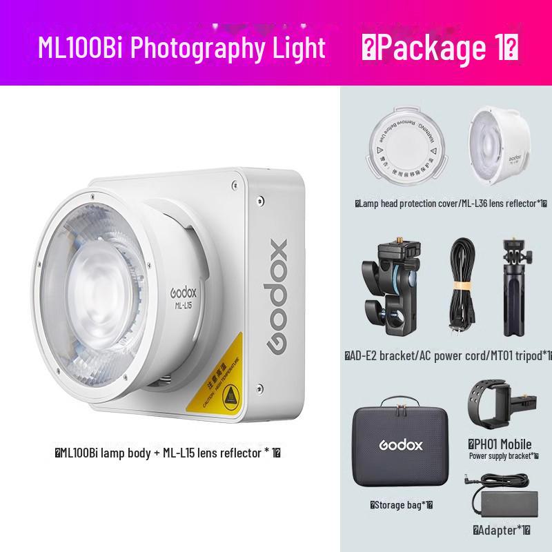 GODOX ML100Bi Bi-Color Portable COB Photography Light for Outdoor and Live Broadcast