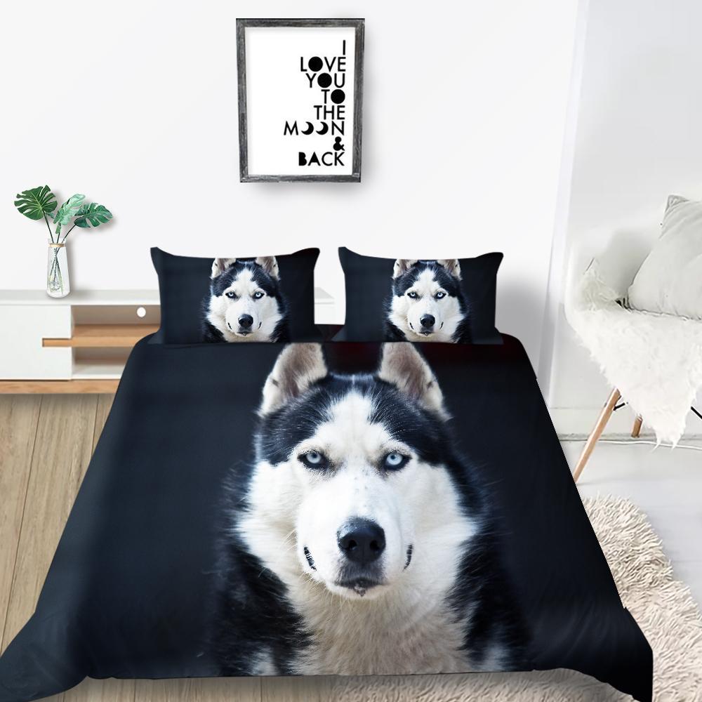 Ensemble de housse de couette Style animaux, nouvelle mode, impression de chiens 3D, couverture de literie en Polyester, ensembles de lit de maison, pour garçons et filles, taille unique