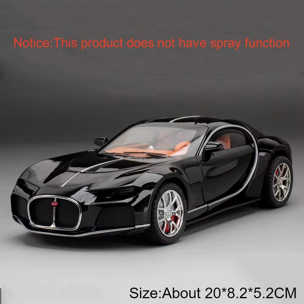 1:24 Scale Bolide Atlantic Car Model Toy Alloy Body Rubber Tire Shock Absorption Vehicle Models Sound&Light Ornaments Gifts