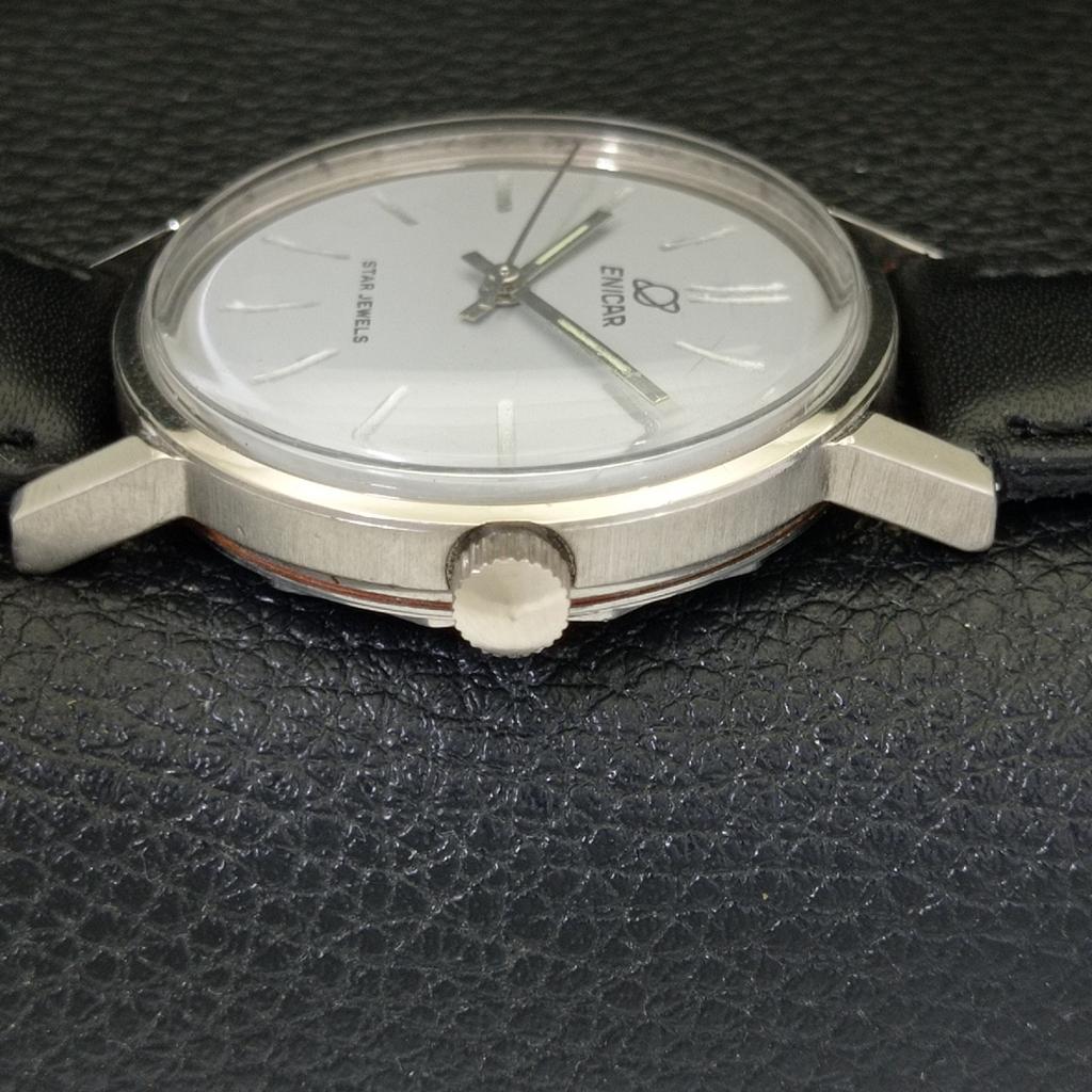 Enicar STAR JEWELS HAND-WINDING 1140 VINTAGE SWISS MENS GREY WATCH A702040-5 R208-a702040
