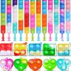 5-30 stk Push Pop Boble Fidget Leker Armbånd Nøkkelringer for Barn Stressmateriell Bursdagsfest Valentinsgave Giveaways