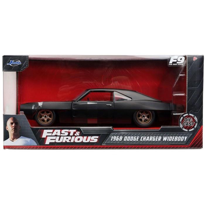 Jada Toys Wild Speed Series 1/24 F&F9 1968 Dodge Charger Widebody Black (Dominic) Multicolor
