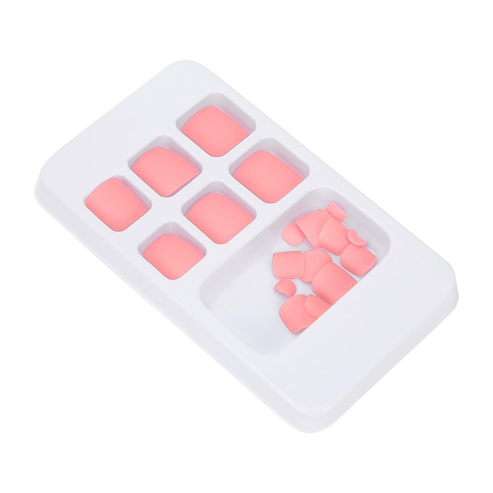 

24 шт. однотонные накладные ногти на ногах, короткие квадратные искусственные ногти на ногах, искусственные типсы для женщин