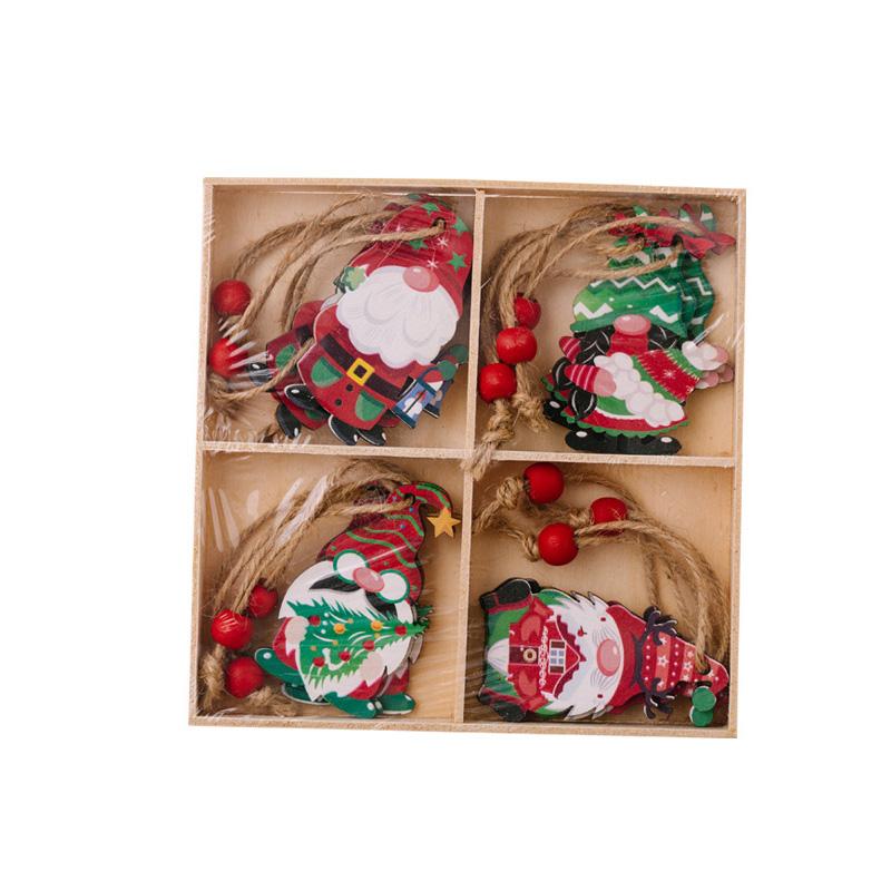 12Pcs Christmas Decoration New Year Gift Gnomes Pendants 2025 Christmas For Xmas Tree Wooden Hanging Ornaments