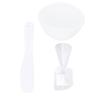3pcs Face Mask Bowl Spatula Set Measuring Spoon Soft Silicone Washable Reusable Skin Care Clay Mask Applicator White