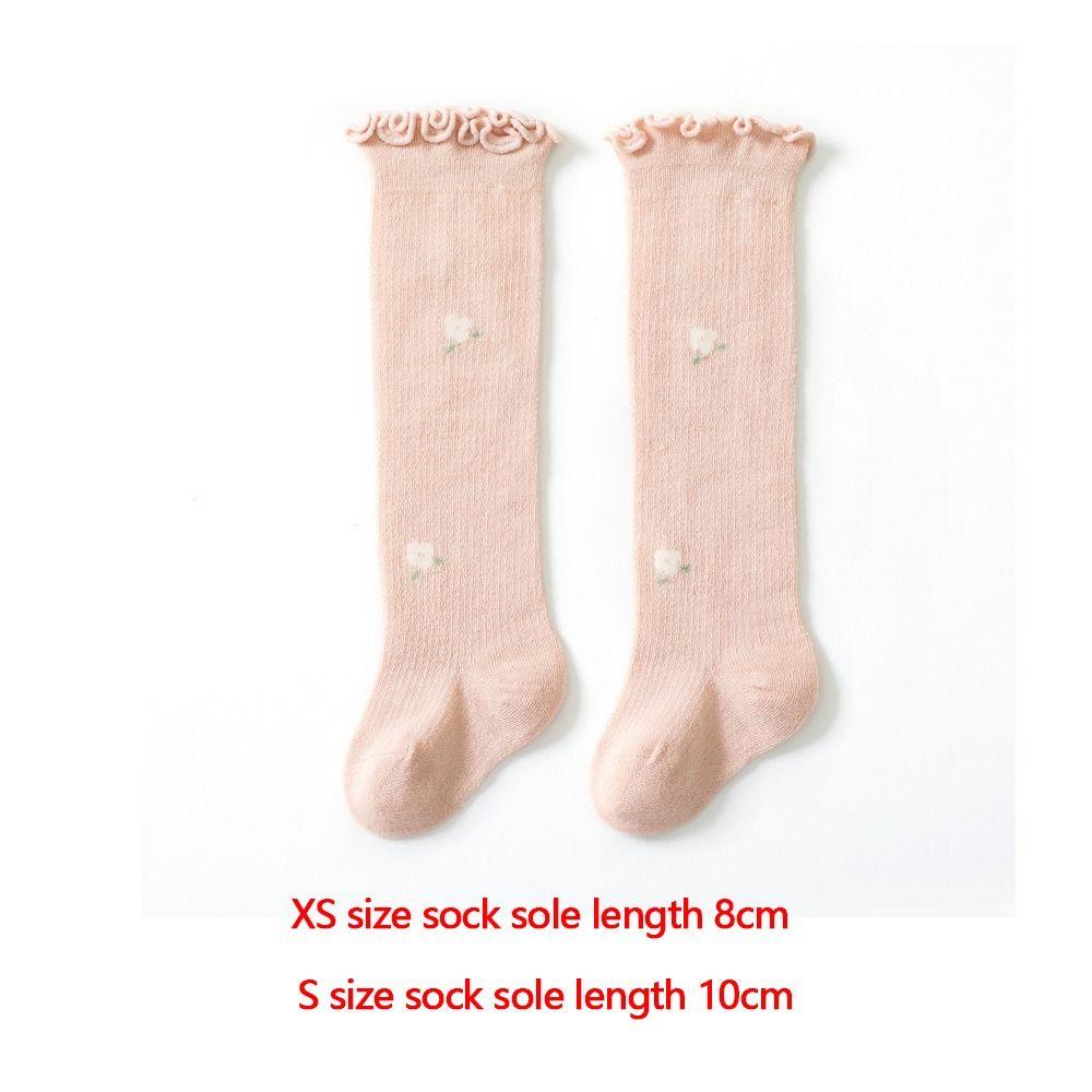 Mesh Long Stockings Solid Color Baby Socks Fashion Ruffle Knee Socks  Newborn Baby