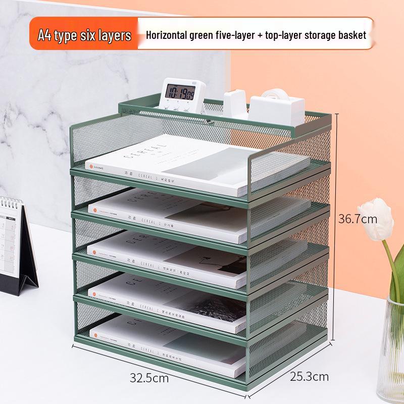 A3A4 Metal File Holder & Multi-layer Office Storage Rack