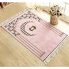 Tapis de prière floral islamique, Tapis de prière musulman facile à nettoyer, Couverture à genoux pliable, respectueuse de la peau et résistante à l'usure