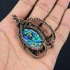 Abalone Shell 999 Copper Wire Wrapped Pendant, Handmade Gemstone Pendant Jewelry, Gifts For Wife Brand New Pendant