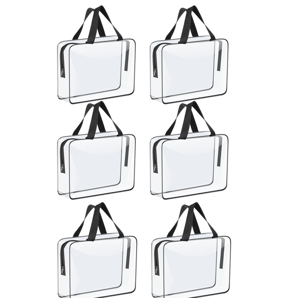 4/6Pcs Toy Storage Bag Clear PVC Children's Building Blocks Organizing Bag with Zipper Waterproof Makeup Sorting Bag Travel Bag