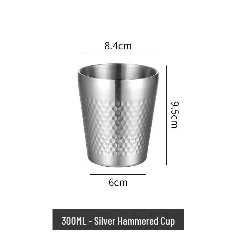 Diamond Pattern Double-Walled Stainless Steel Mug