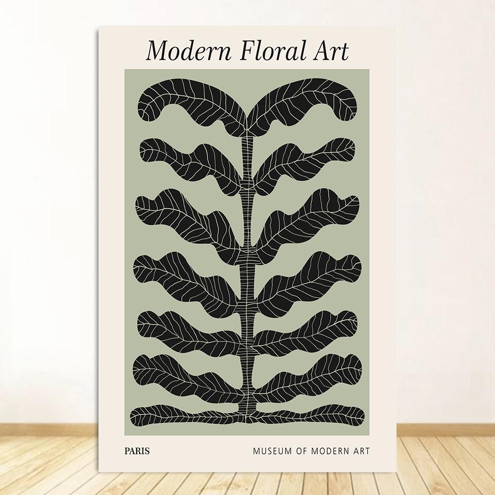 

Nordic Simple Wall Art Vintage Flowers Modern Abstract Black and White Posters and Prints CanvasPaintings Murals Living Room Home Decoration 20x30cm