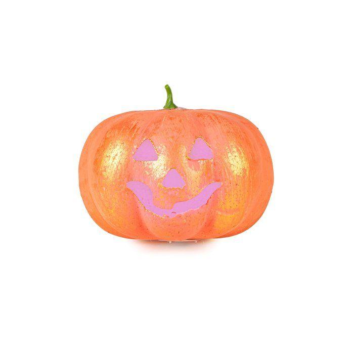 Citrouille Halloween Lumineuse 17 Cm - Orange