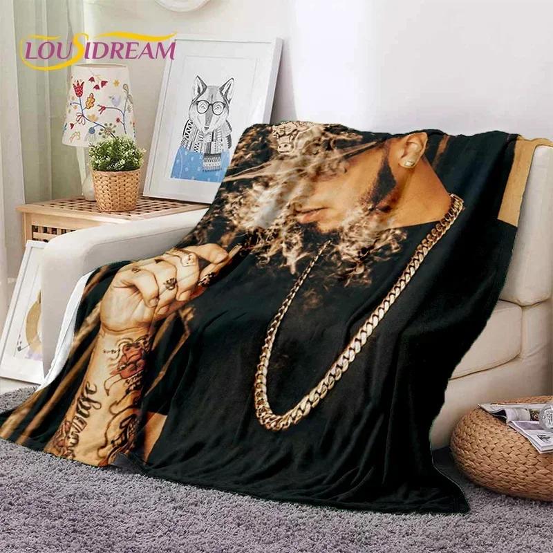 Anuel AA Inspired Hip Hop Throw Blanket Soft Flannel for Bed Sofa Outdoor Leisure Nap Gift