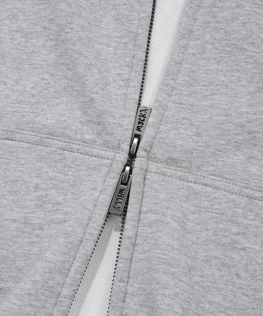 Wacky Willy Kiki Sleeveless Zip-Up Hoodie Gray