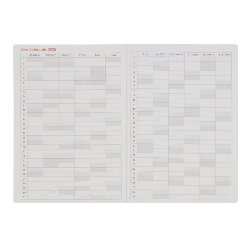 Delfonics Planner 2025 Edition (Starts October 2024) B6 Monthly Linen Planner (Pink)