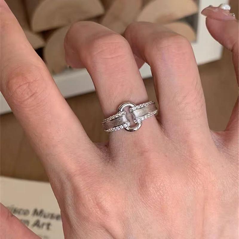 Korean Style Irregular 925 Sterling Silver Women's Versatile Ring, Non-Fading Niche Ins Design