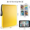 Card File Card Binder Sticker File 4 Pockets Holds 400 Cards Portable Zipper Card Sheet Collect Other Game Cards (4 Pockets, Yellow)
