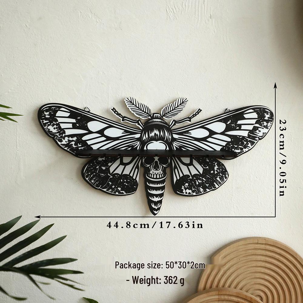 Hölzernes Schmetterling Kristall Aufbewahrungsregal - Einfache Wandornament Dekoration