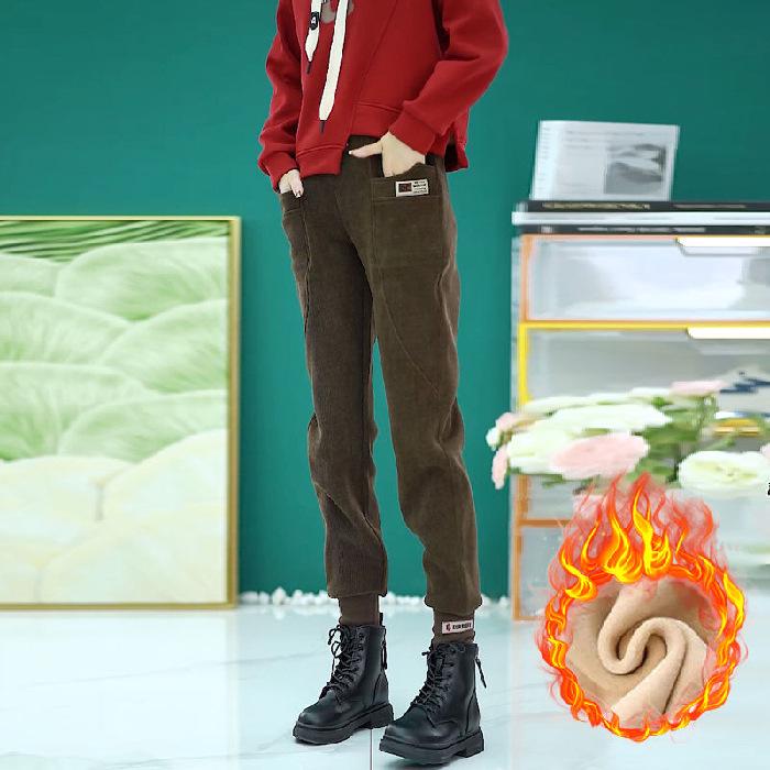 

Женские утолщенные спортивные штаны из хлопкового бархата 2024 года в европейском стиле - свободные теплые повседневные брюки на осень/зиму M (Recommended for 80-100 jin)