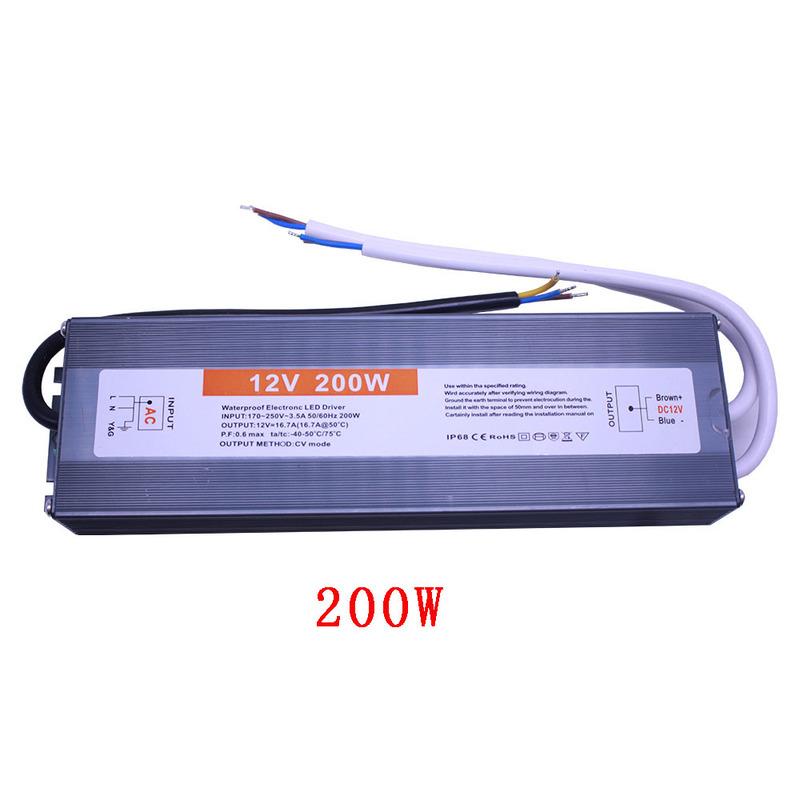 Ultra Thin Size IP67 Waterproof Power Supply IP67 AC To DC12V 24V Lighting Transformer 60W 80W 100W 120W 150W 200W 250W 300 400W