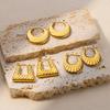 Trending Stainless Steel Chunky Round Earrings For Women 2024 New Gold Color Geometric Ear Hoops Fashion Earrings Jewelry Gift