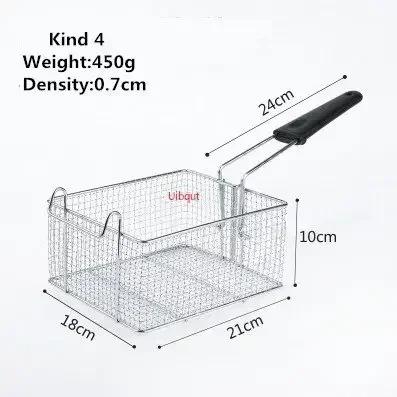 Stainless Steel Fryer Screen French Fries Frame Square Filter Net Encrypt Colander Strainers Shaped Frying Fried Mesh Basket