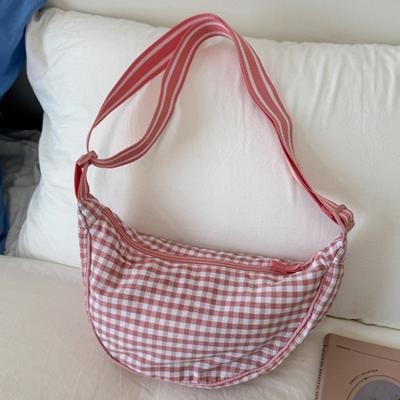 Niche Design Dumpling Bag New Fashion Messenger Bag 2025 Foreign Style Plaid Personalized Armpit Bag Casual Shoulder Bag