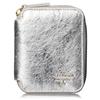 FRANCK ROSSINI Damen Zip-Around Bifold Geldbörse, Hergestellt in Italien von Enterprise Leather, Geschenkverpackt, Silber
