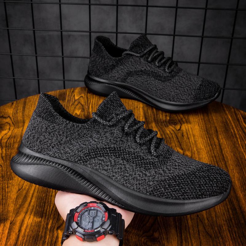 Spring And Summer Running Sports Casual Shoes Flying Woven Mesh Men'S Shoes Trendy Shoes Overfitting Lazy Shoes