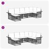 Outdoor Sofa Set 7 Pcs Black and Dark Grey Polyester