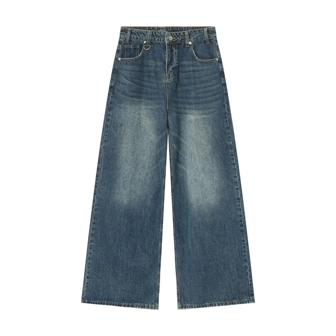 

VibeStreet Summer Men Baggy Jeans Vintage American Style Straight Wide Leg Denim Pants Casual Trousers 5XL
