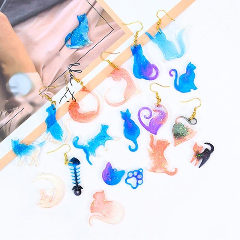 Creative Pendant Molds Earrings Silicone Mold Cats Shape Daily Wear Jewelry Molds Silicone Texture for Jewelry Making
