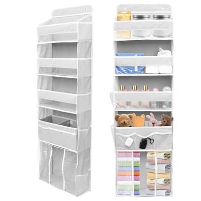 Door Hanging Organizer Nonwoven Over the Door Organizer with Movable Baby Diaper Caddy Large Capacity Hanging Storage Shelves