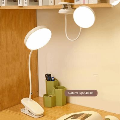 360° Rotation Flexible Study Table Lamp Touch 3 Modes USB Rechargeable USB Dimmable Night Lamp Folding Clamp Dimmable Design