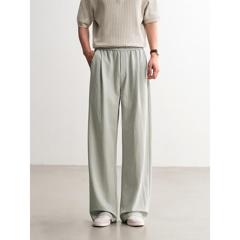 HAUT TON Men's Lightweight Casual Drawstring Straight-Leg Pants