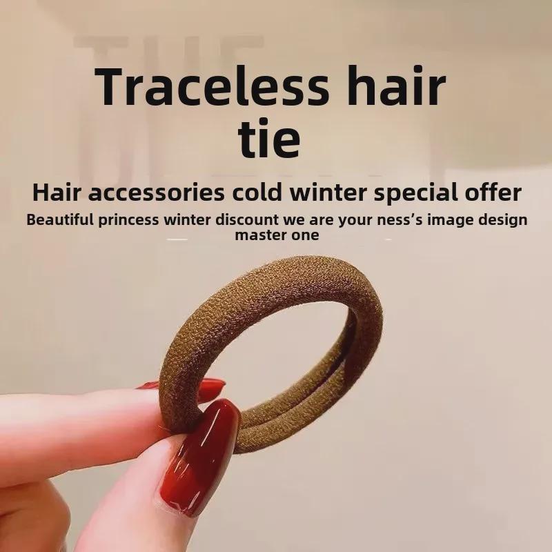 Korean High-Elastic Seamless Hair Ring: Durable Headband & Rubber Band with Leather Case