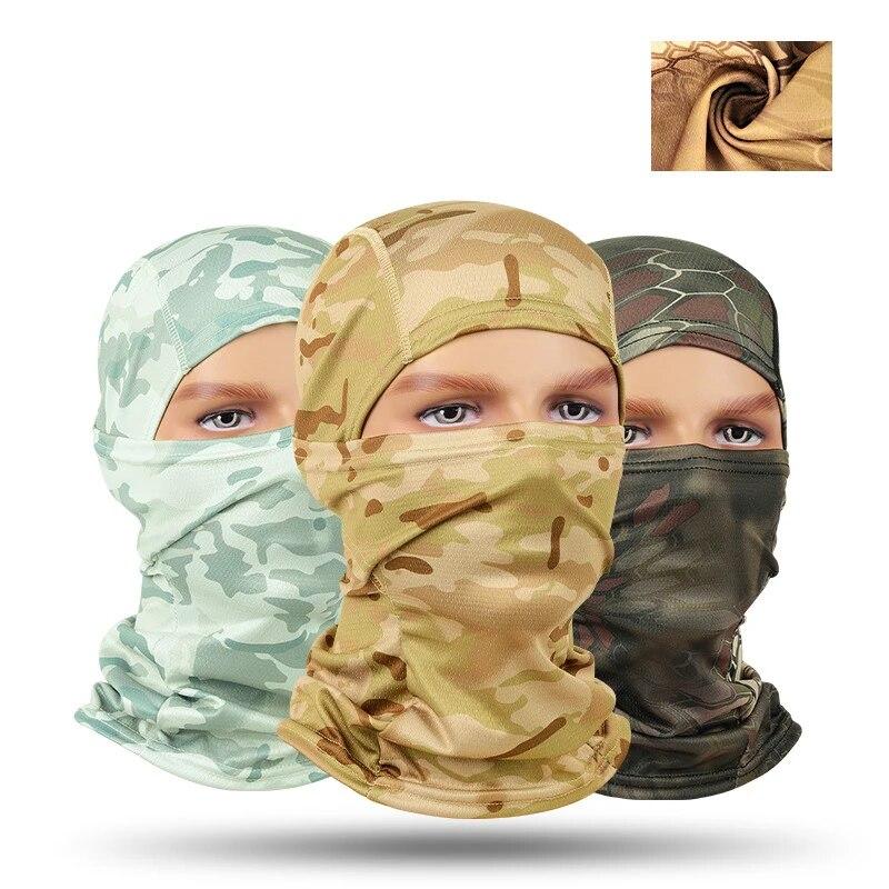 Balaclava tactică de camuflaj Protecție UV Rezistenta pentru ciclism Mască de față Uscare rapidă Ciclism în aer liber Pescuit Drumeții Esarfe