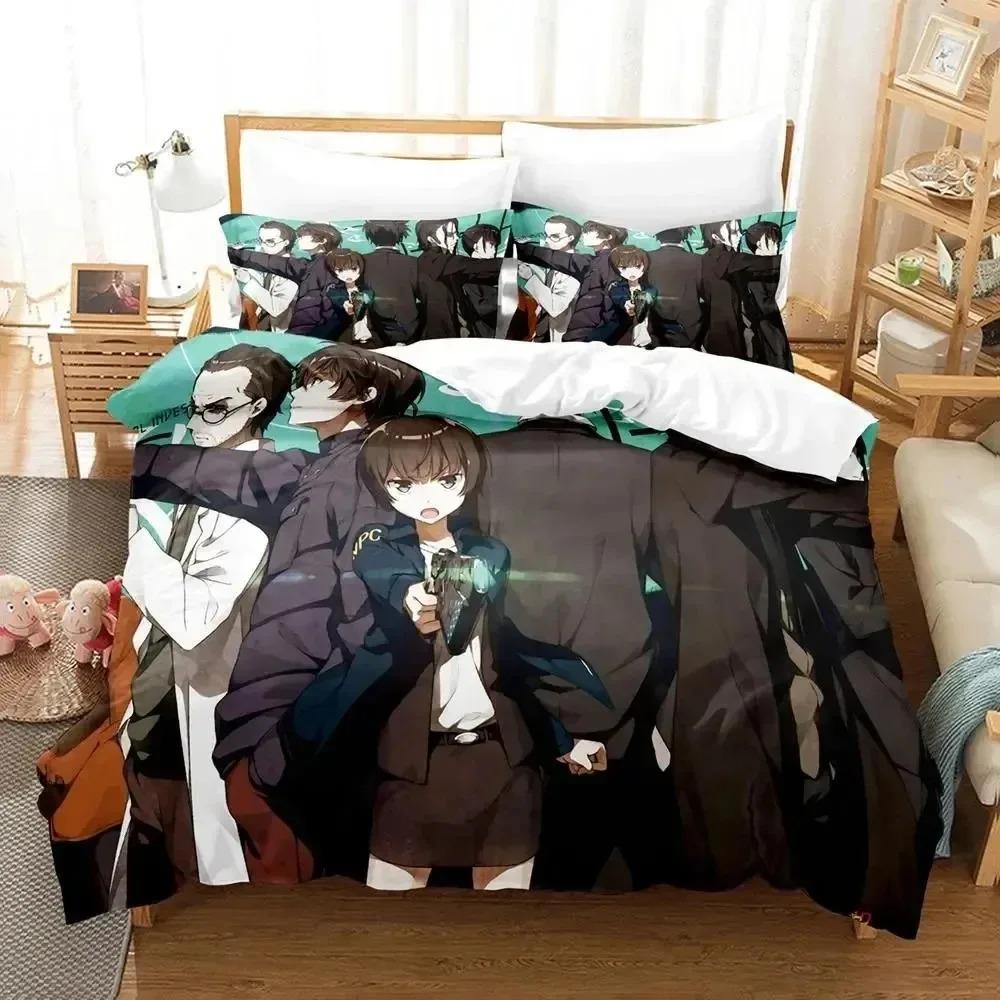 Anime Psycho Pass Bedding Set Duvet Cover Bed Set Quilt Cover Pillowcase Comforter King Queen Size Boys Adult Bedding Set