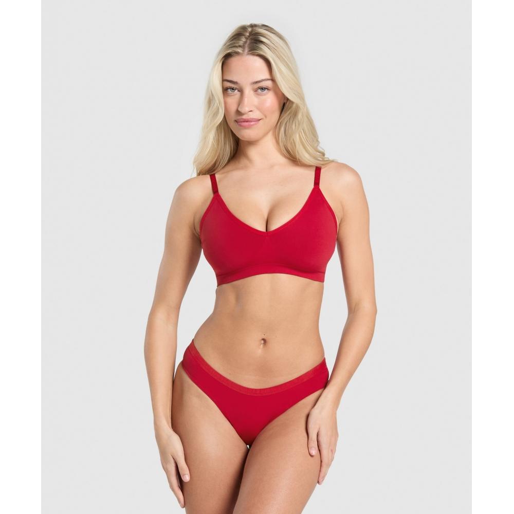 Gymshark Seamless V Neck Bralette Carmine Red B6a7k Rbqw