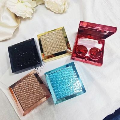 Women Travel Container Holder Storage Soaking Box Case Women New Fashion Contact Lens Box ABS Plastic Square Mirror Lens Case
