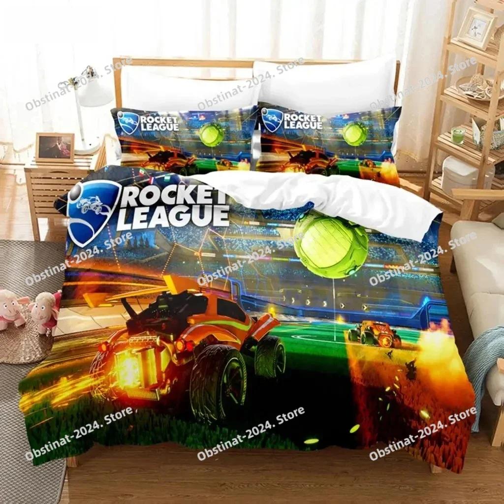 3D Game League Rocket Bedding Set Duvet Cover Full Queen King Size Pillowcase Bed Printed Bed Set Aldult Kid Bedroom Single Twin
