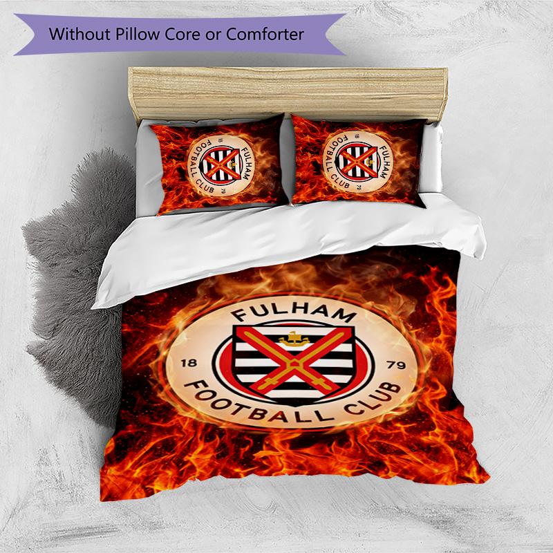 Set Lenzuola Fulham Calcio Stampato 3 Pezzi, Comodo Set Copripiumino per Camera da Letto Amico della Pelle