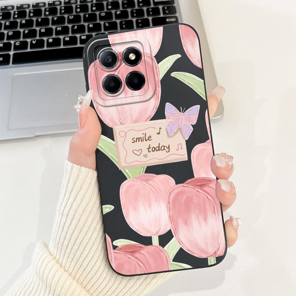 For Honor X6 X6a X6b Case Cover Silicone Cute Cartoon Cat Girl Luxury Flower Shockproof Phone Case For Honor X6a Back Cover Boys