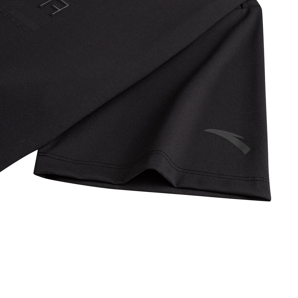 Anta Training Series Mens Sports Short Sleeve Knitted Shirt Summer 2026 T-Shirt Men tops Basic-Black 152627122-5