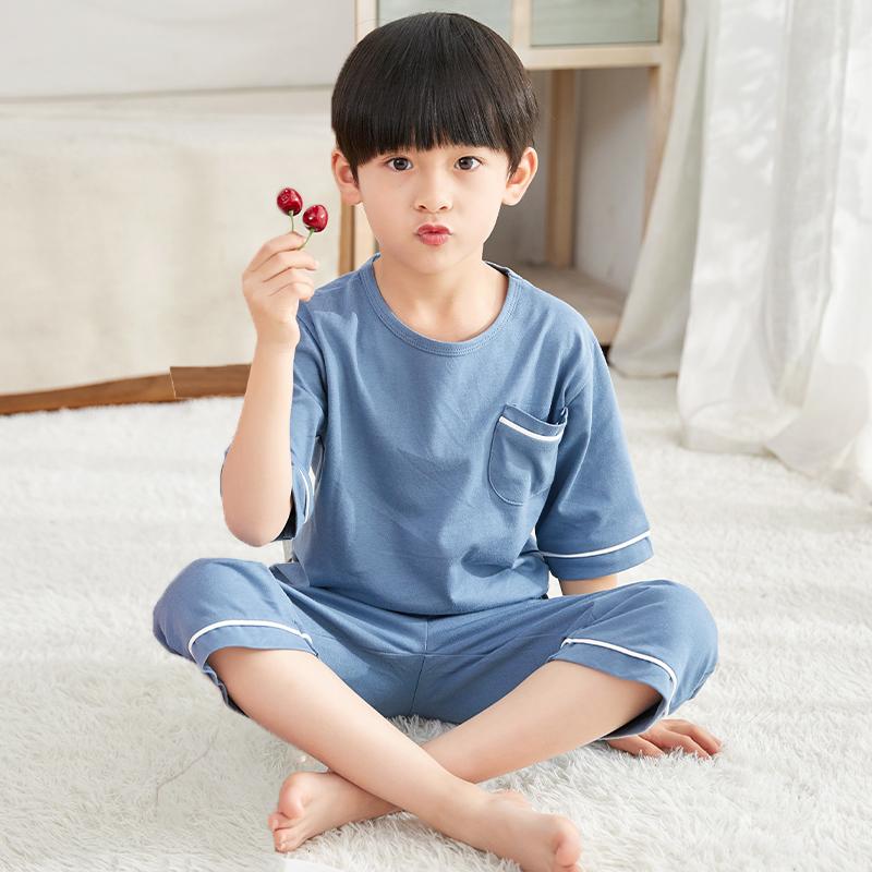 Baby Boys Pajamas Summer Short Sleeved Children's Clothing Sleepwear Teen Pajama Cotton Pyjamas Sets for Kids 6 8 10 12 14 Years