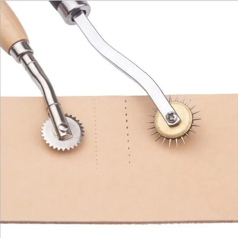 New 4Pcs Stainless Steel Leather Overstitch Wheel Space Paper Perforating Tool Tailor Stitch Marker Gear Roulette Patchwork Tool