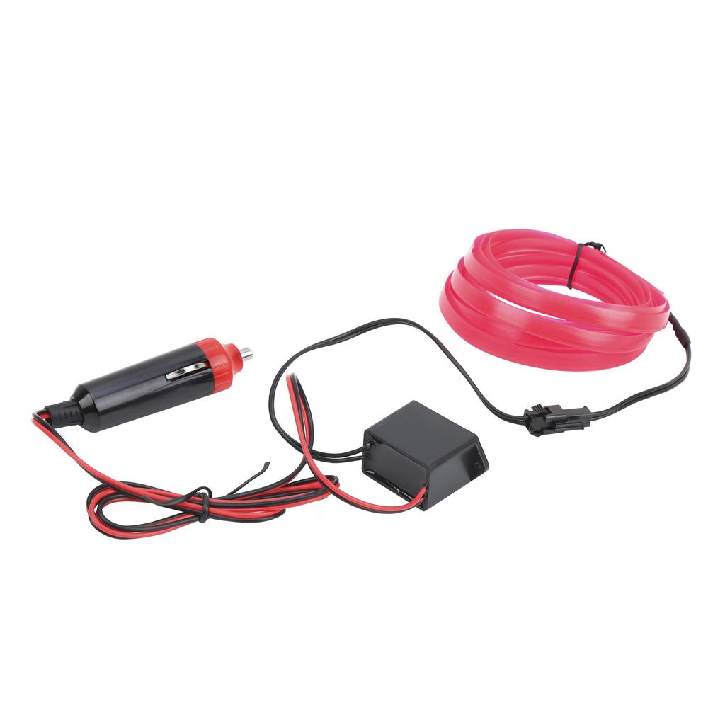 3 Meter Auto Innenbeleuchtung Auto LED Streifen Zigarettenanzünder Fahrkabelrohr Neon Lichtrosa