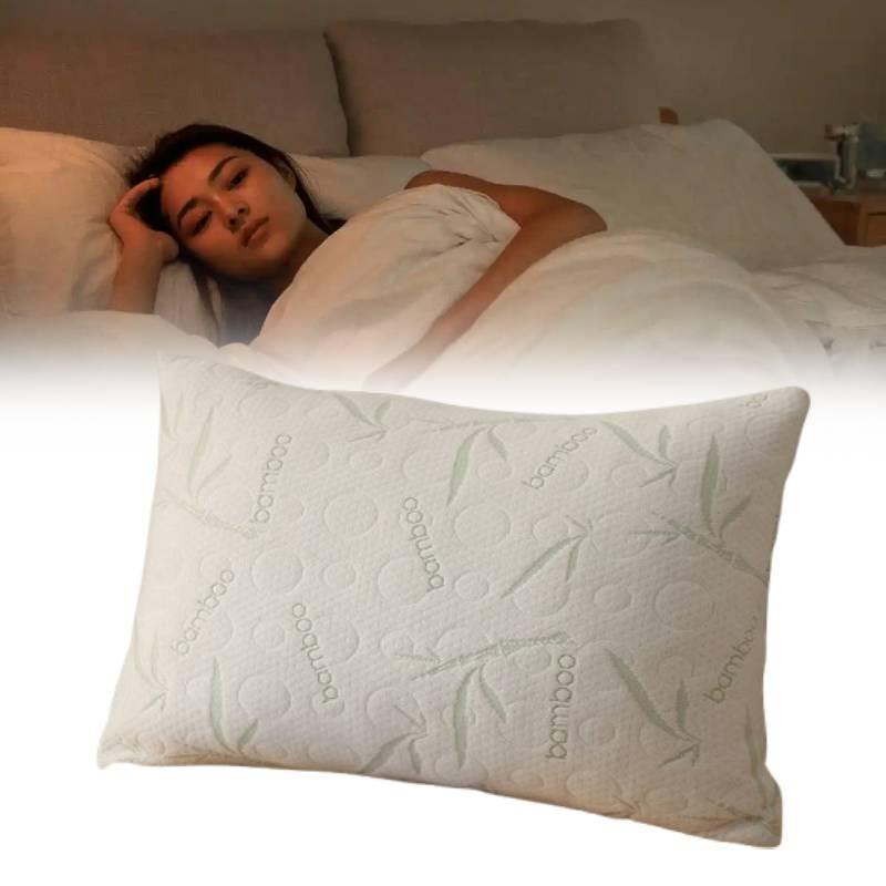Memory Foam Luxury Pillow With Cool Silk Knit Cover For Adult Sleep Comfort